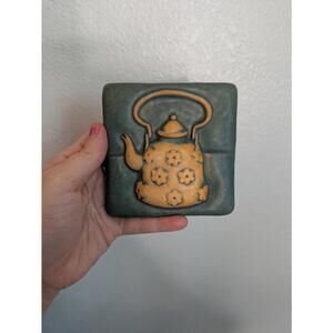 Flower Teapot 4x4" Ceramic Art Tile by Gretchen Kramp